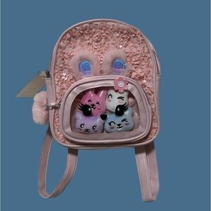Chasing Rainbows Accessories Critter Pals Collection Pink Sequence Mini Backpack